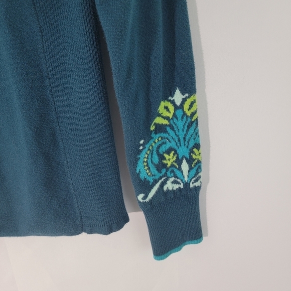 Athleta Green Knit Graphic 1/4 Zip Long Sleeve Athletic Pullover Top Sz Small - Picture 4 of 12